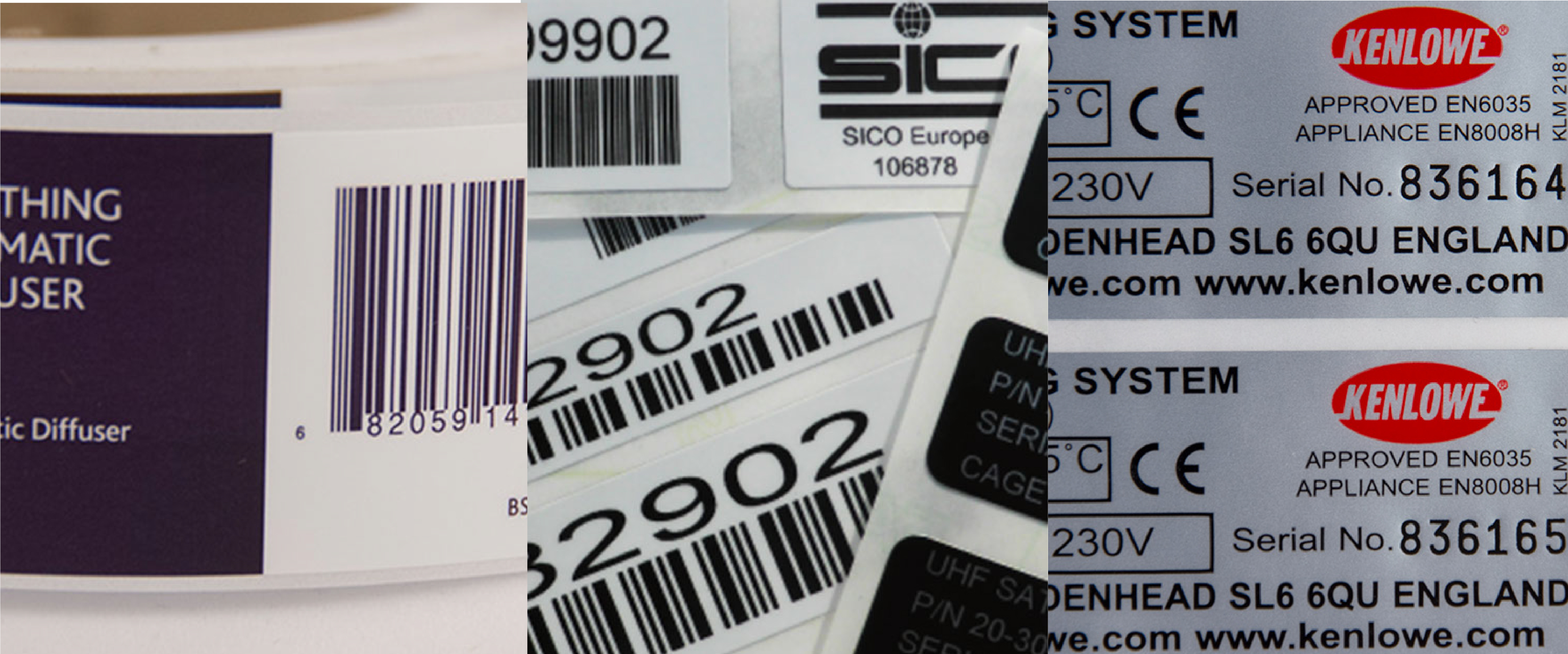 Bar code adjesive labels and stickers