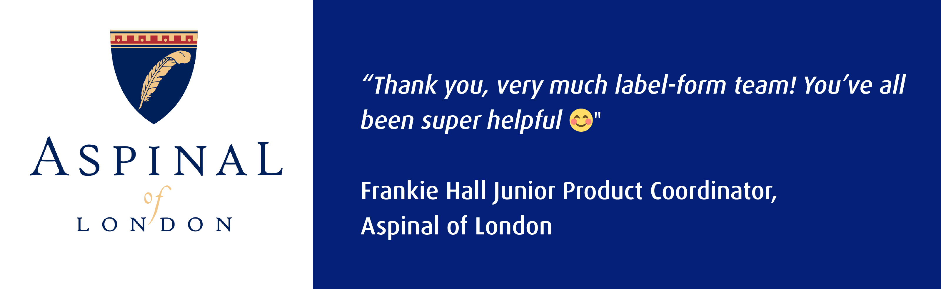 Aspinal of London testimonial